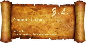 Zombor Lajos névjegykártya
