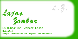 lajos zombor business card